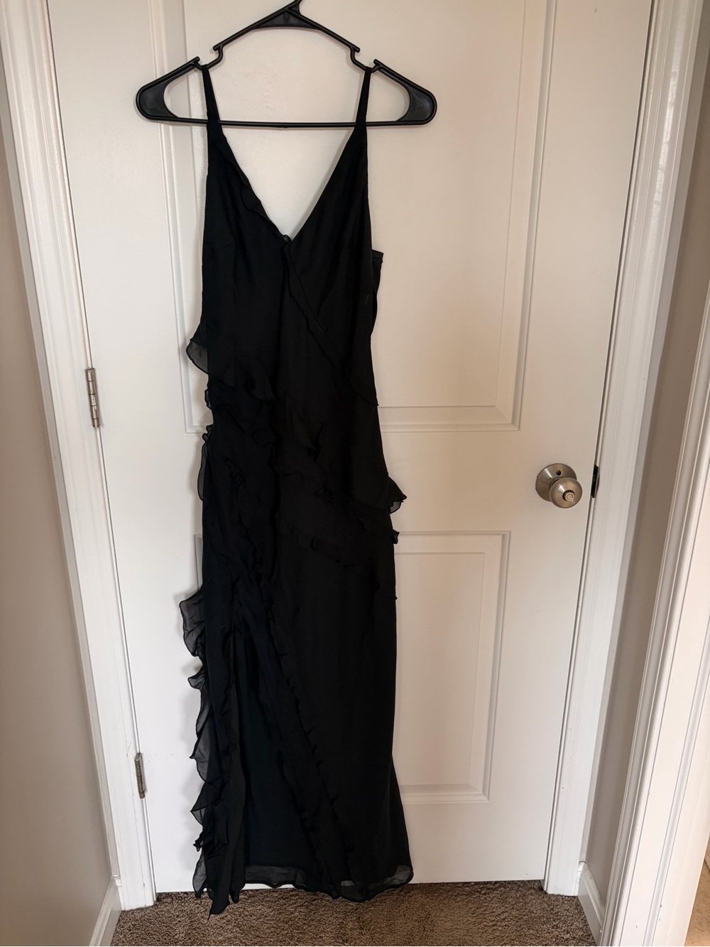 Black Ruffle Maxi Dress